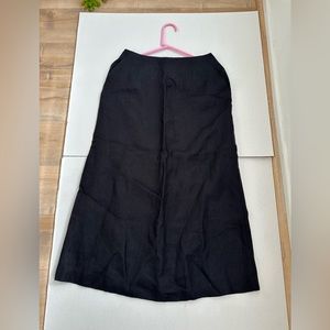 NWOT Talbots 100% linen solid black skirt size 4